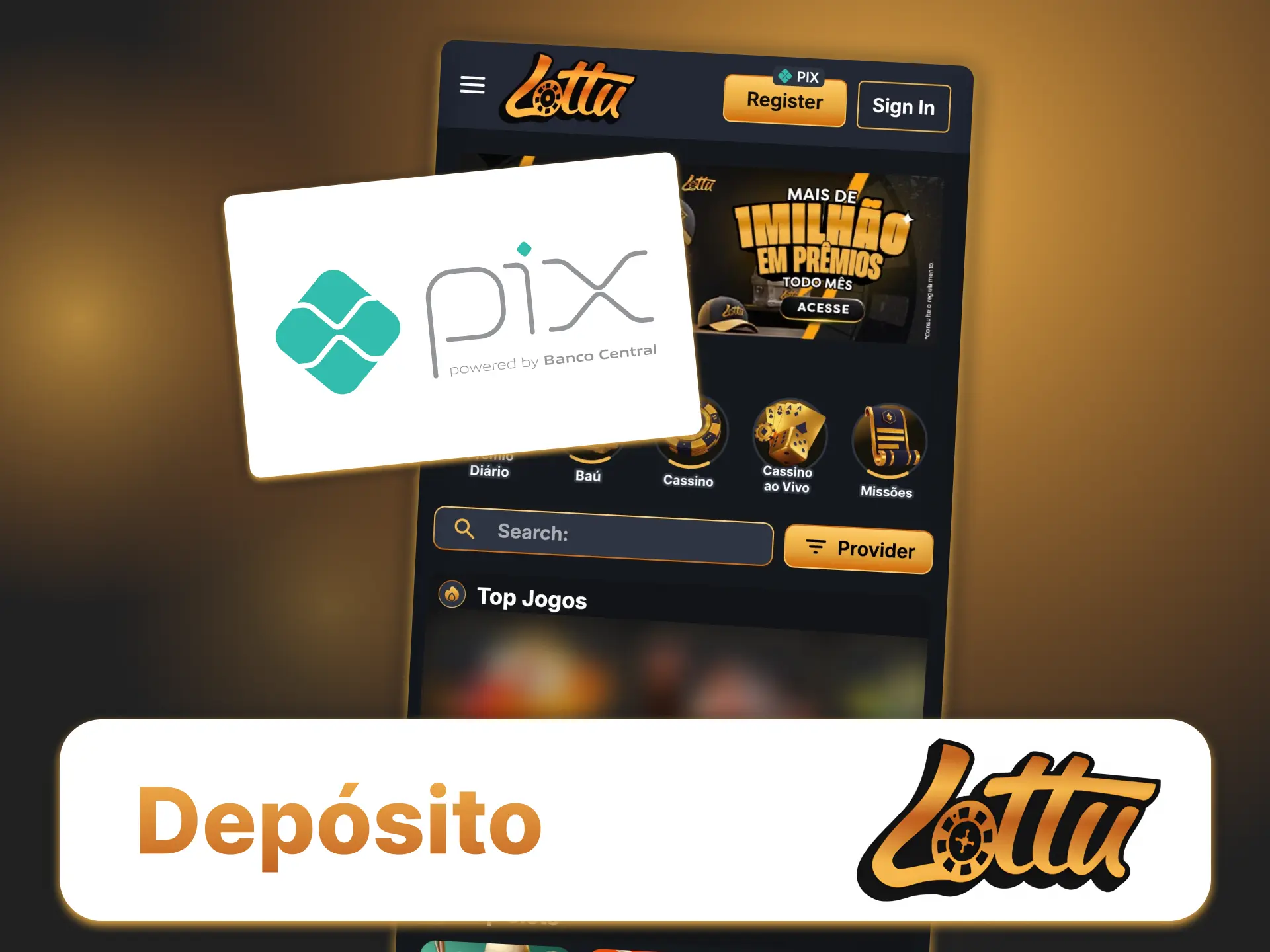 Faça seu depósito no cassino Lottu e comece a jogar em poucos instantes.