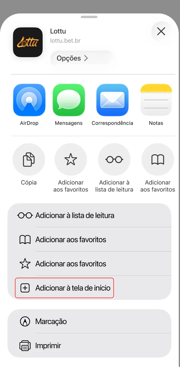 Adicione o cassino Lottu à tela de início do seu iPhone agora mesmo.